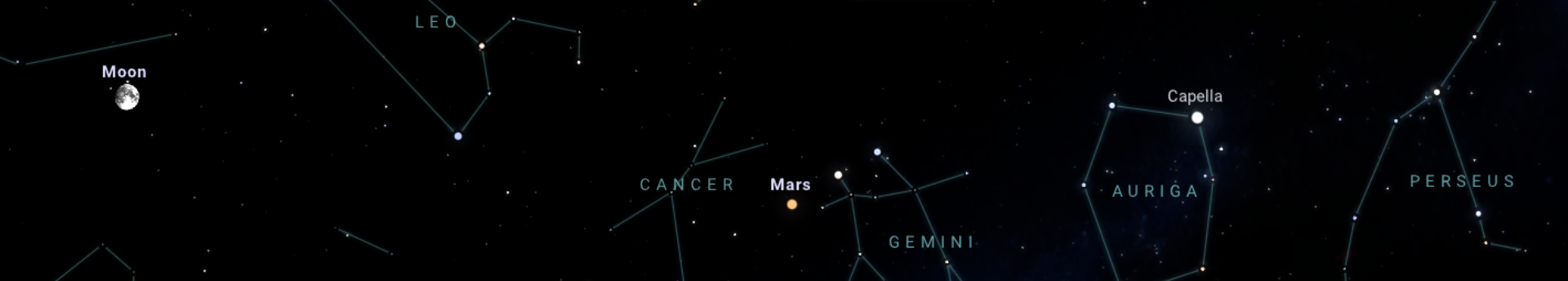 Eljött az Ikrek ideje: a Mars egy vonalba kerül a Pollux és Castor csillagokkal