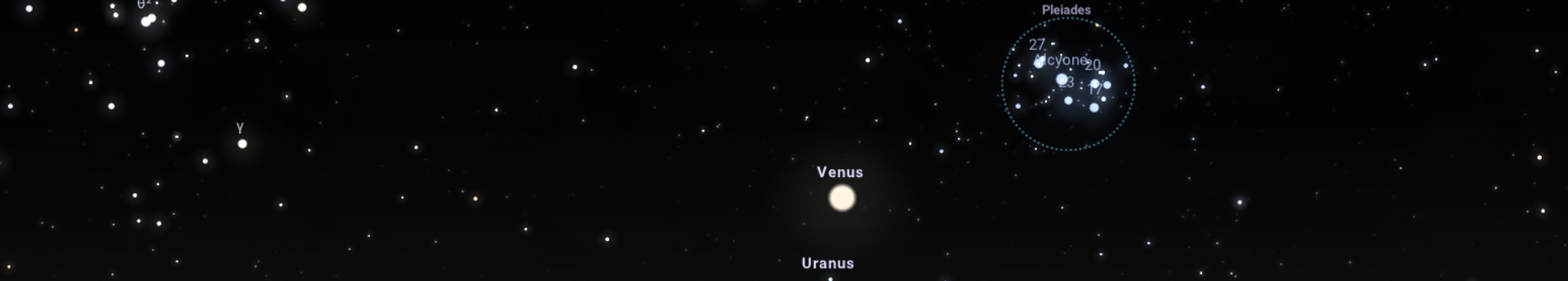 Az Uránusz megközelíti a Vénuszt, miközben a Fiastyúk a háttérben figyel