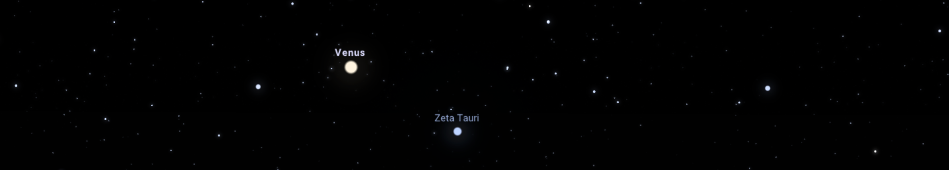 Vénuszos együttállás asztrofotós érdekességgel: háromszögben a Vénusz, a dzéta Tau és a Rák-köd