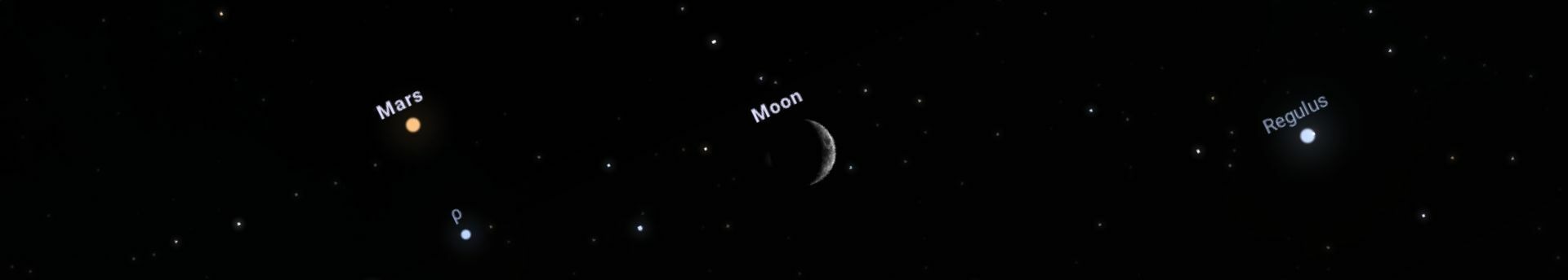 A Hold mellett ragyogó Regulus és Mars estéje