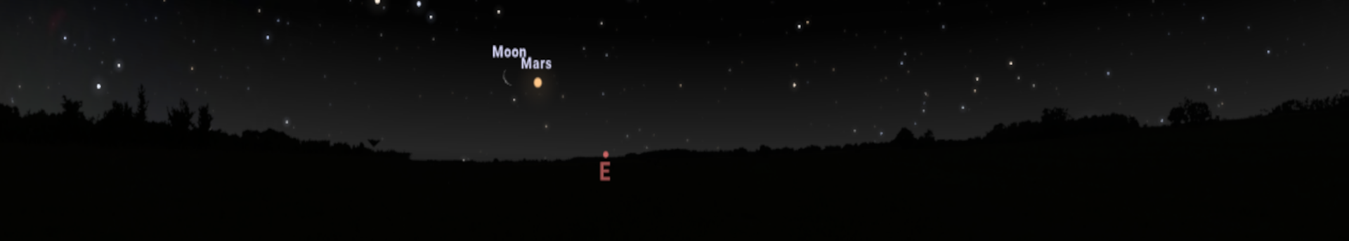 Megint megjött a Mars: a vörös bolygó együtt áll a Holddal