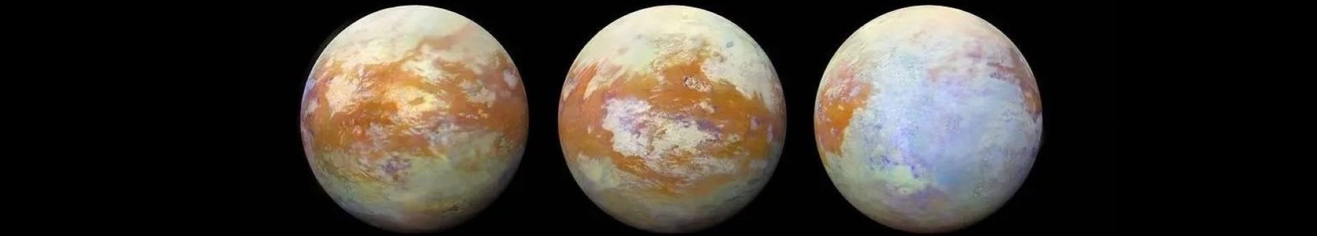 A narancssárgás Titan átvonulása a gyűrűs Szaturnusz előtt