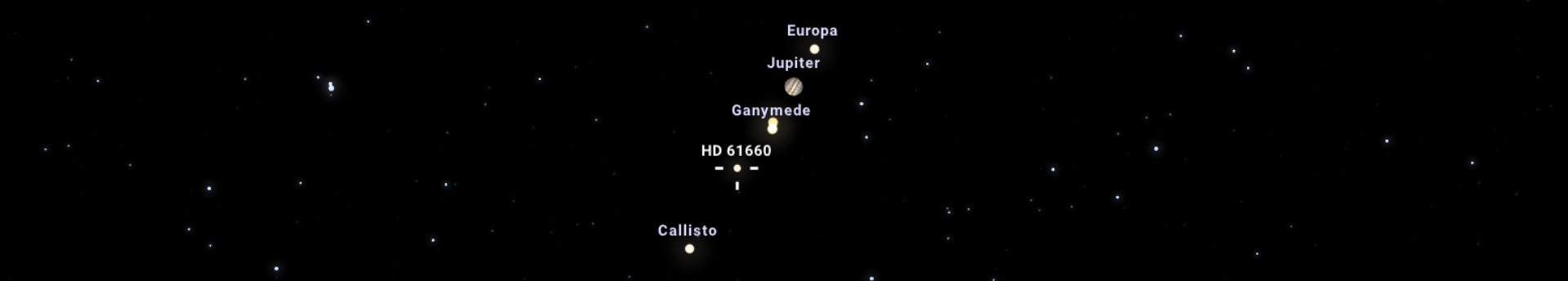 A Jupiteringettét! – 8 magnitúdós csillag a Jupiter holdjai között 