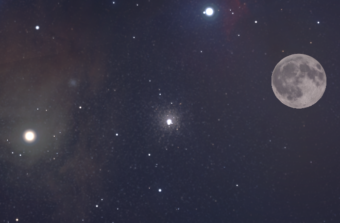 A telehold az Antaresszel vetekszik, majd beleharap egy gömbhalmazba