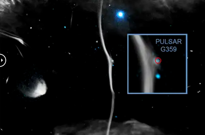Pulzár csapódott egy mágneses szálba a Tejútrendszerben