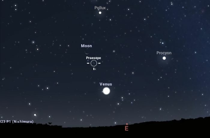 Hármasfogat a hajnali égen! Vénusz és holdsarló együttállásban a Méhkas-halmazzal