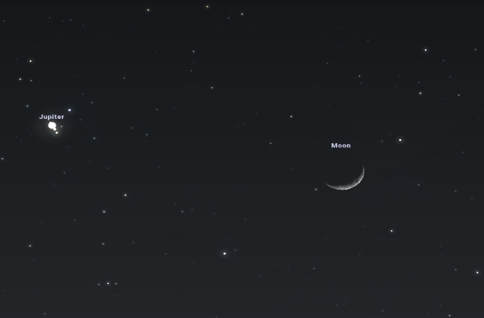 Látványos laza légyott: a Jupiter és a Hold kora esti együttállása