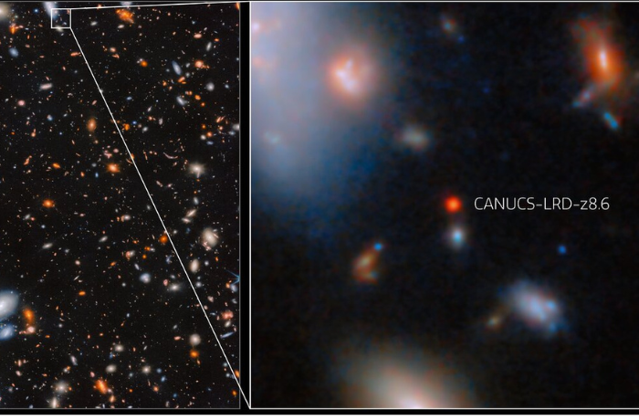 Lakmározó szupernagy tömegű fekete lyukat talált a James Webb-űrtávcső egy távoli galaxisban