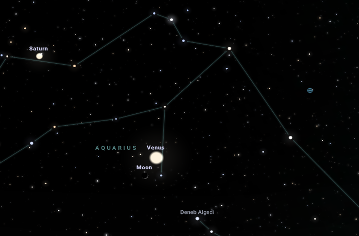 A vékony holdsarló meglátogatja a Vénuszt