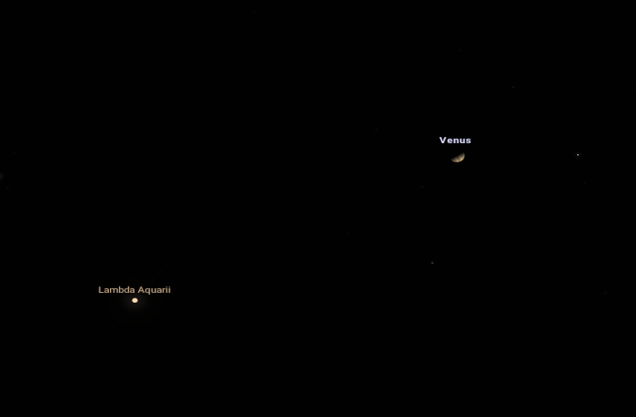 Az Esthajnalcsillag esti etyepetyéje: együttállás a lambda Aqariival