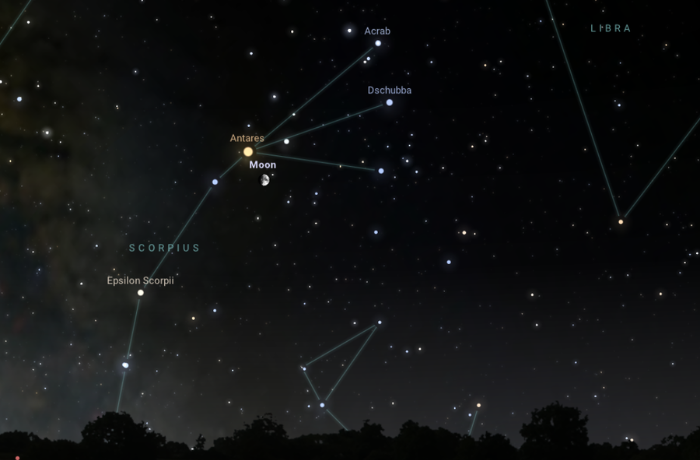 A Hold és a vörös Antares találkozása: szabad szemes együttállás a nyári égen