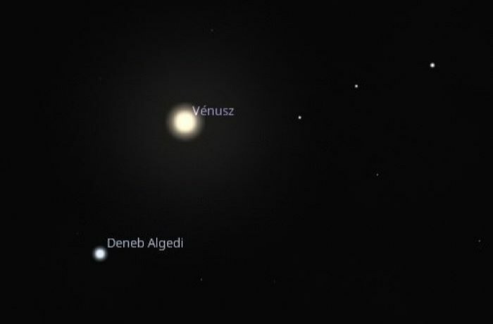 A csillagláncra fűzött Vénusz együttállásban a Bak farkával