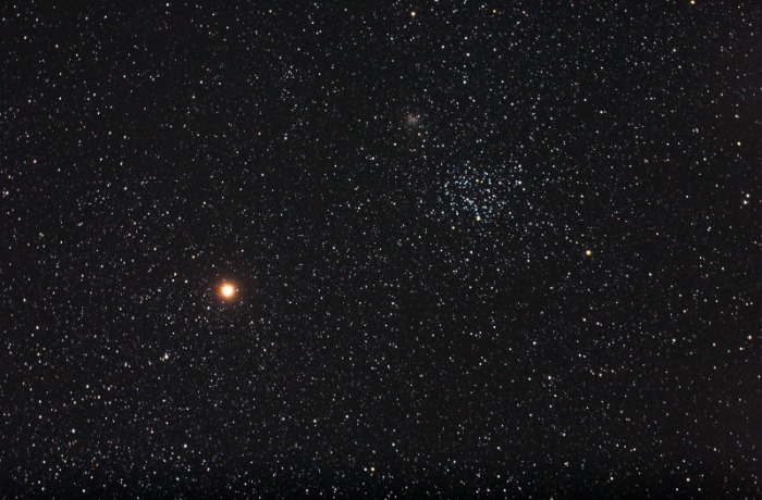 Március 27-én 17 év után újra összetalálkozik a Mars az M35 nyílthalmazzal az égen