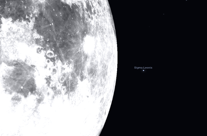 Csodás csillagfedés: a Hold mögött ezúttal a Szigma Leonis vonul át