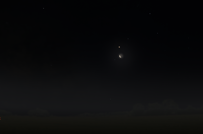 A hajnali holdsarló közelsége a Skorpió vörös szuperóriás csillagához