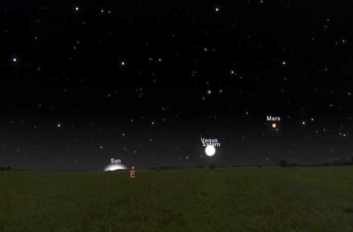 Rendkívüli reggeli ragyogás –  Szoros Szaturnusz–Vénusz együttállás