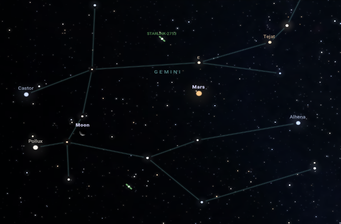 Hó végi hírek: holdsarló az Ikrekben, csillagfedés és együttállás