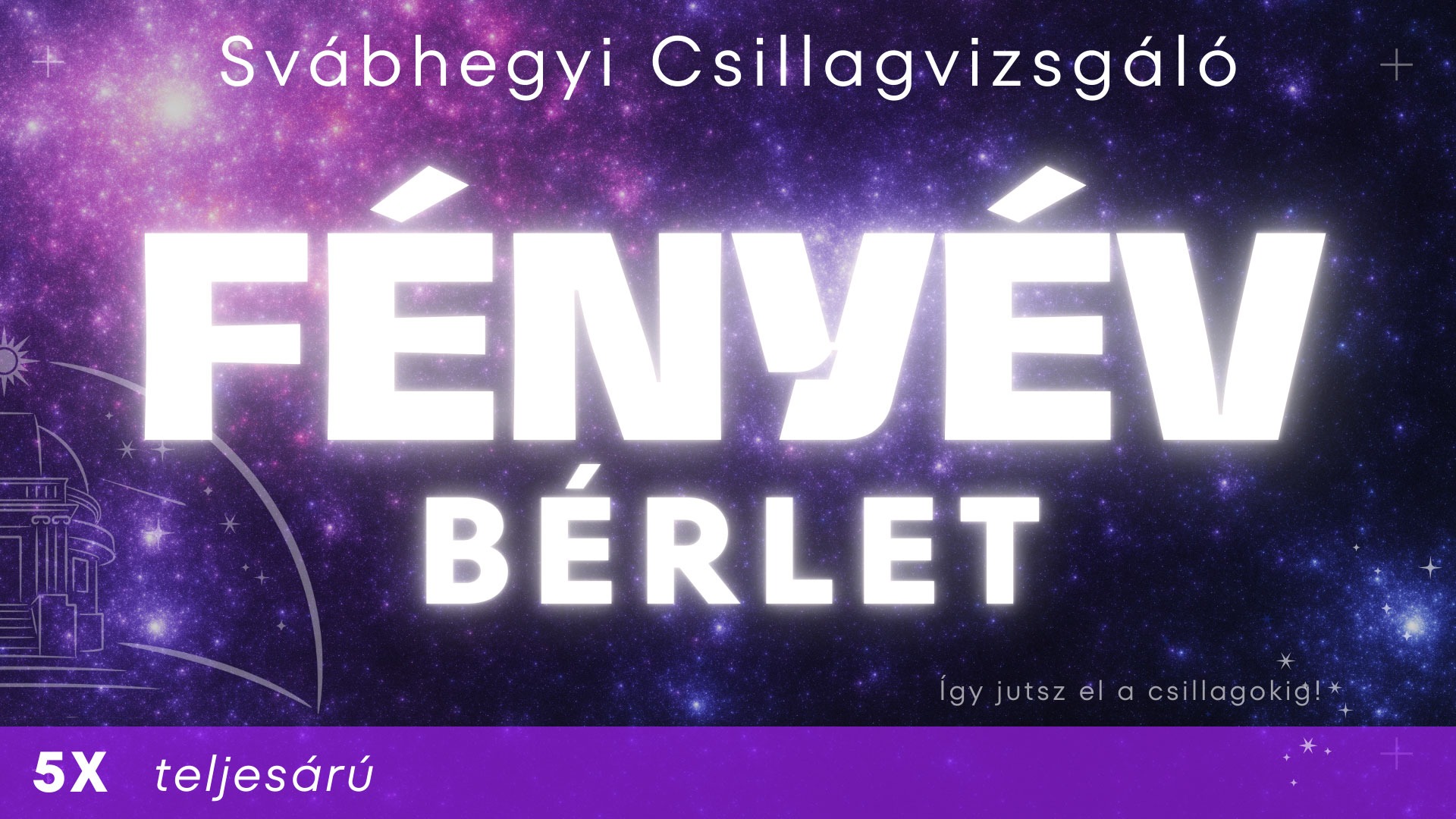 Fényév bérlet 5 x teljesárú