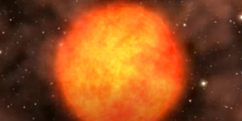 Művészi animáció a Miráról, ahogyan 13 fényév hosszúságú anyagcsomót pöfög ki magából mozgása során. A porból és gázból álló anyagcsomó létét a NASA GALEX (Galaxy Evolution Explorer) szondája fedezte fel. Forrás: NASA/JPL-Caltech, közkincs.